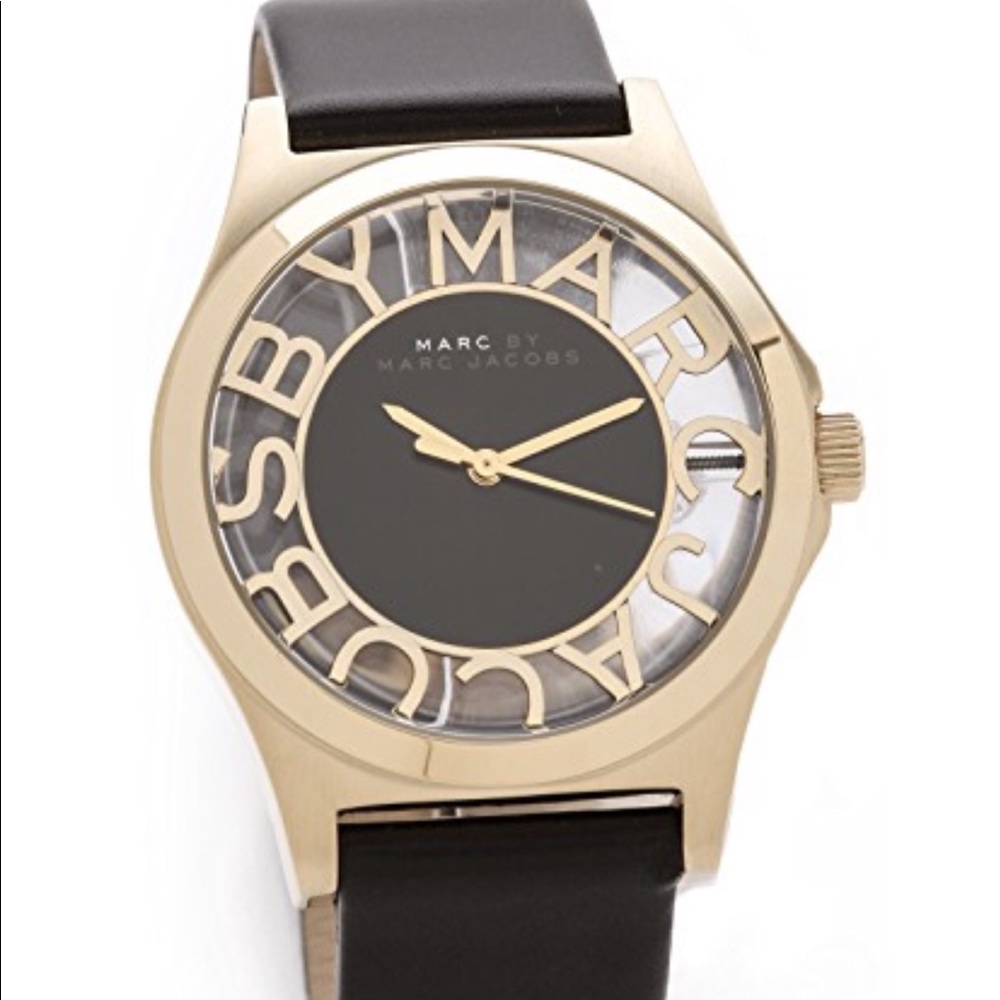 Marc Jacobs Skeleton Watch w/ Leather Band